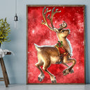 5D DIY Full Drill Round Shape Deer Rhinestone Diamond Drawing Home Decoration