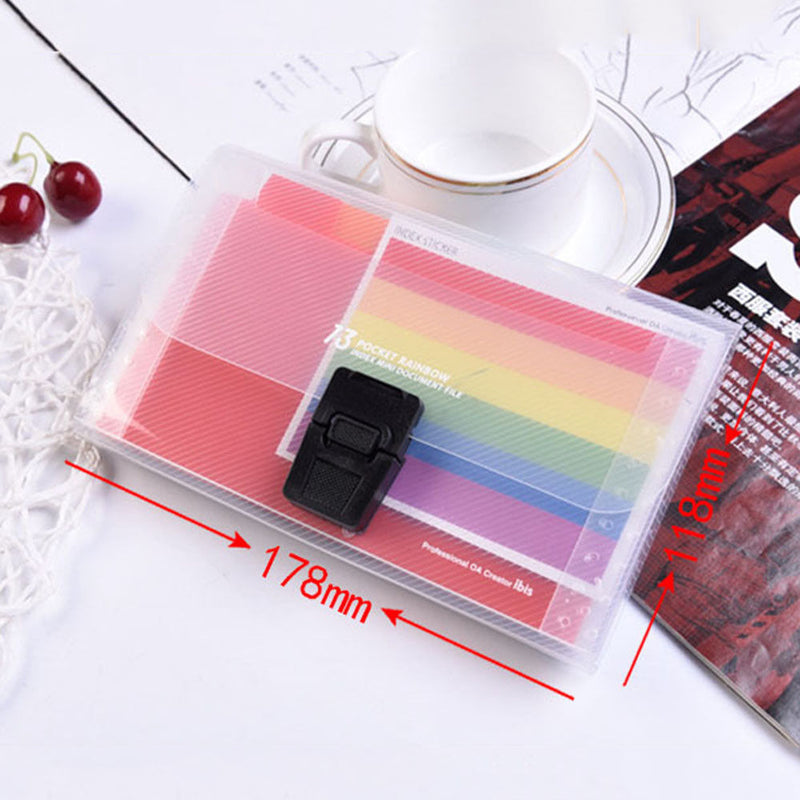 Expanding School File Case 13 Pockets Document Bag File Folder Paper Organizer
