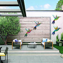 Metal Hummingbird Wall Decor - Outdoor Indoor Hanging Wall Art Set of 4