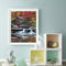 Hut by Waterfall Oil Paint By Numbers DIY Handpainted on Canvas Wall Art