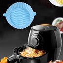 Silicone Air Fryer Liner Non-Stick Fryer Basket Steamers Oil Mat (Blue)