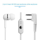 2Pin PTT Mic Dual Headset for Kenwood Radio Baofeng UV5R Earpiece Car Styling