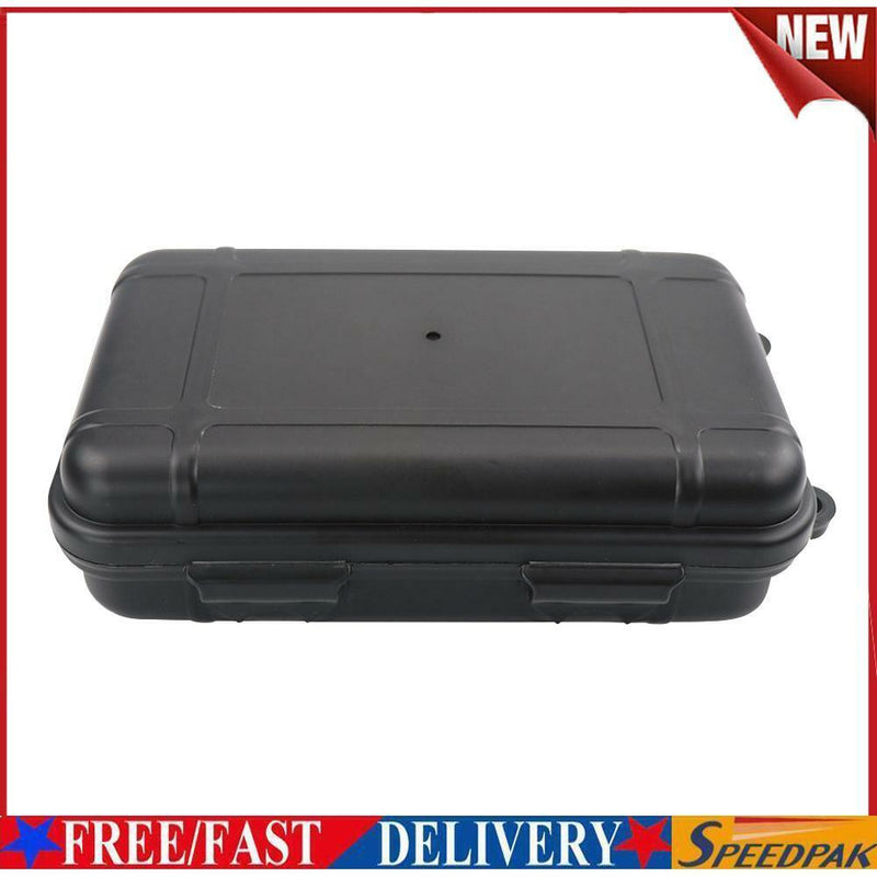 Outdoor Waterproof Sealed Box Shockproof EDC Tools Storage Case (Black XL)