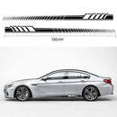 2pcs Car Body Stickers Long Stripe Side Skirt Decoration Decals (Black) Newly