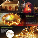 2xSolar String Lights Waterproof Copper Wire Fairy Lamp (Warm White 100LED)