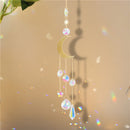 Hanging Crystal Light Catcher Metal Moon Sun Garden Wall Wind Chime (61) Newly