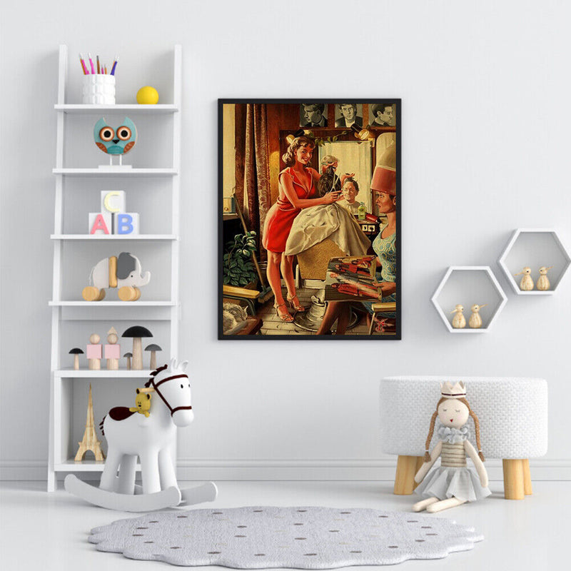 Barber Shop Oil Paint By Number Hand Painted Wall Art Craft Home Decoration Gift