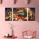 3pcs Various Foods Oil Paint By Numbers Kits DIY Handpainted Home Decoration
