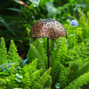 Solar Garden Lights aterproof Plug Umbrella Art Lamp Yard Decor (Bronze)