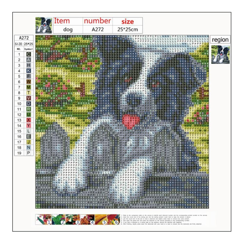 5D DIY Full Drill Diamond Painting Dog Cross Stitch Embroidery Mosaic Kit Newly