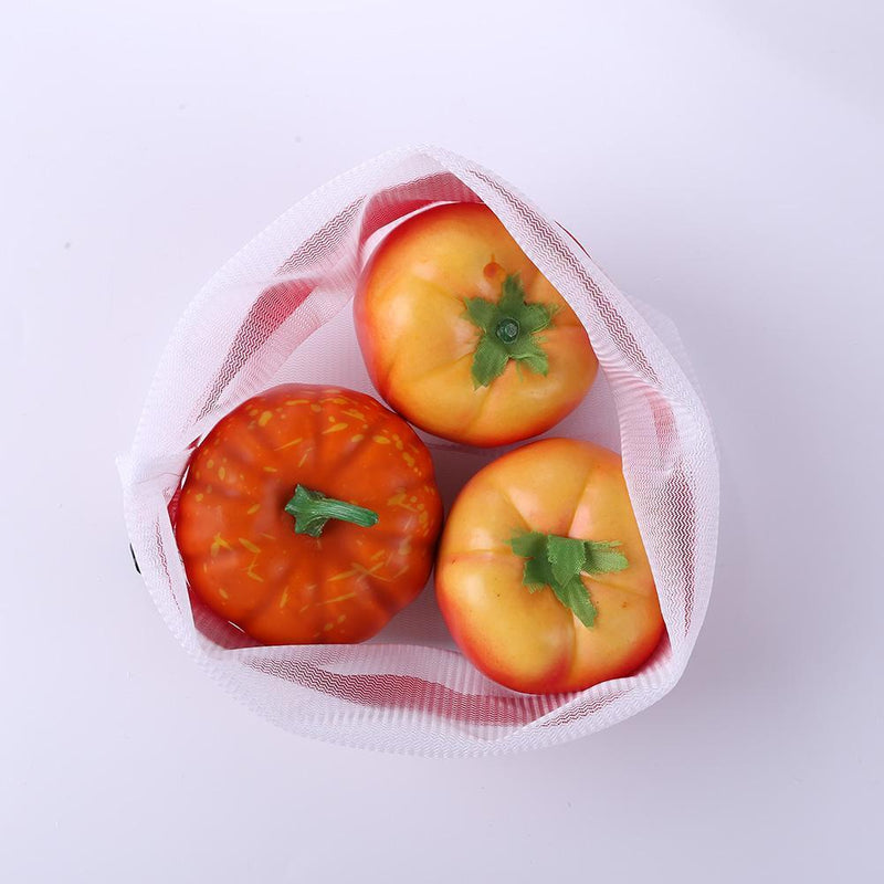 12pcs Outdoor Shopper Reusable Fruit Vegetable Drawstring Closure Stuff Mes