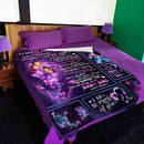 Reversible Flannel To My Daughter Letter Butterfly Purple Sofa Blanket (L) Newly
