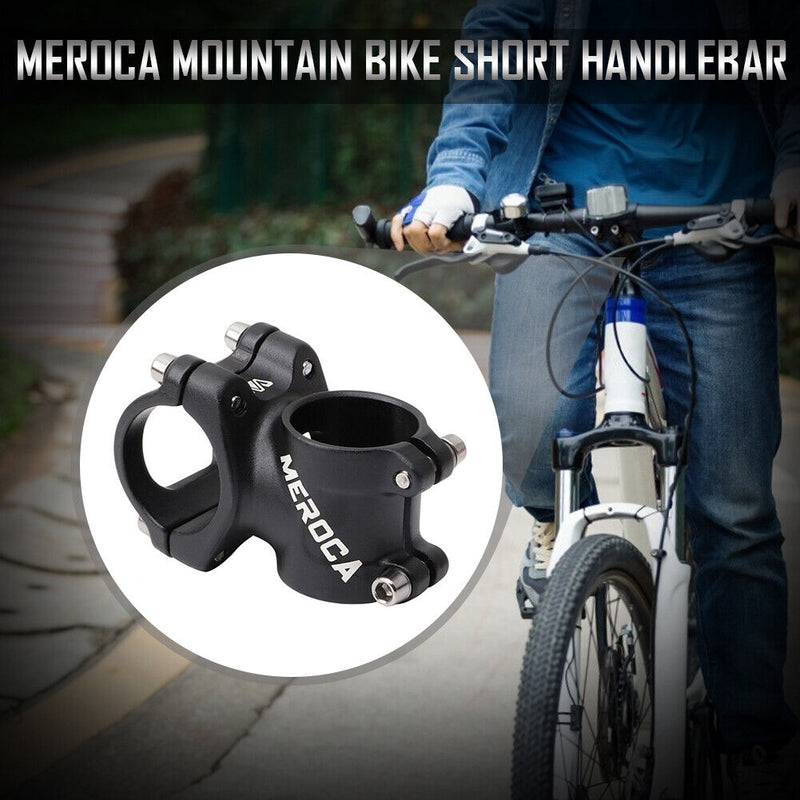MEROCA MTB Bike Stem 31.8x35mm Handlebar Aluminum Riser Fixed Parts (Black)