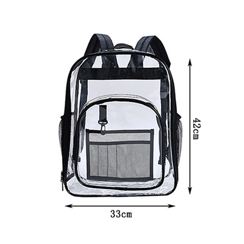 PVC Waterproof Portable Schoolbag Travel Solid Transparent Large Storage Bag
