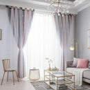 Gradient Hollowed Star Curtain Bedroom Living Room Full Blackout Window Blind