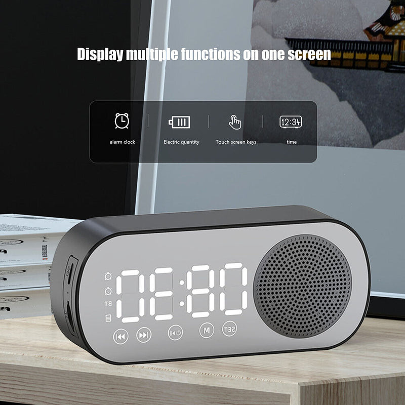 #A Intelligence LED Screen Digital Mirror Surface Bluetooth Speaker Clock Alarm