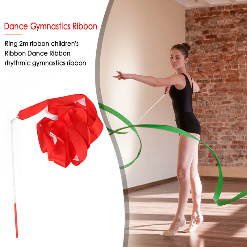 #A 2m Gym Dance Ribbons Training Art Ballet Streamer Rhythmic Equipment for Kids