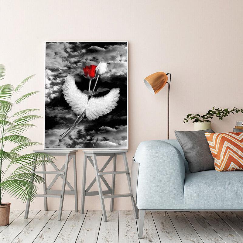 Red and white roses 40x50cm Oil Paint By Numbers Picture DIY Painting M748
