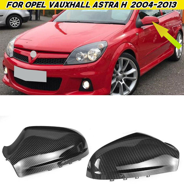 Carbon Fiber Look Door Wing Mirror Covers For Opel Vauxhall Astra H 2004-2013