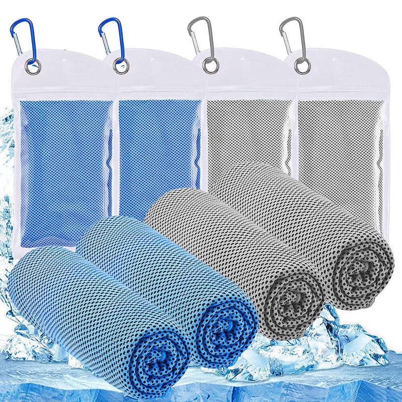 4pcs Yoga Sport Cold Cooling Towel Running Football Microfiber Summer Ice Towels