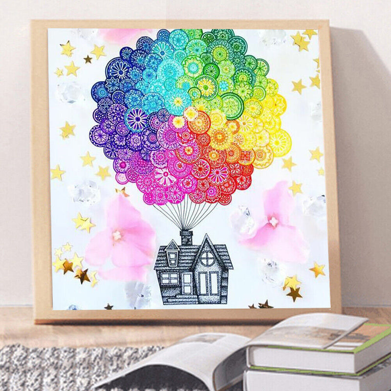 Full Round Diamond Painting Dream of Flying House Rhinestone Mosaic Home Decor