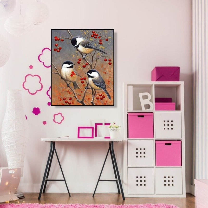 Painting By Numbers Kit DIY Birds on Branch Canvas Oil Art Picture Craft