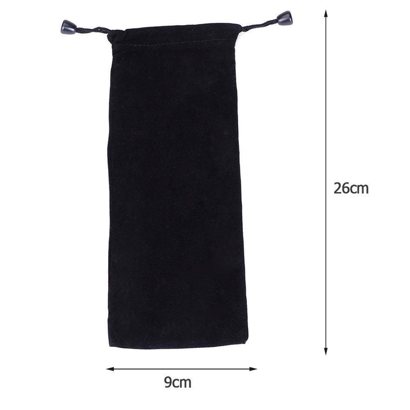 Reusable Straw Velvet Storage Bag Black Drawstring Pouch Jewelry Organizer Newly