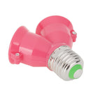 20pcs E27 to 2E27 Lamp Holder Converter Adapter Bulb Base(Pink)