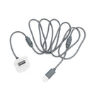 1.8m Dual Magnetic Ring USB Charging Cable for Xbox 360 Controller (Grey) Newly