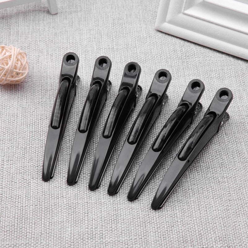 #A 6pcs DIY Salon Plastic Single Prong Hairstyle Duck Hair Folder Large Barrette