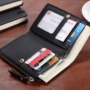 Flowers Embroid Women Short Wallet PU Leather Coin Card Holder Clutch/Black