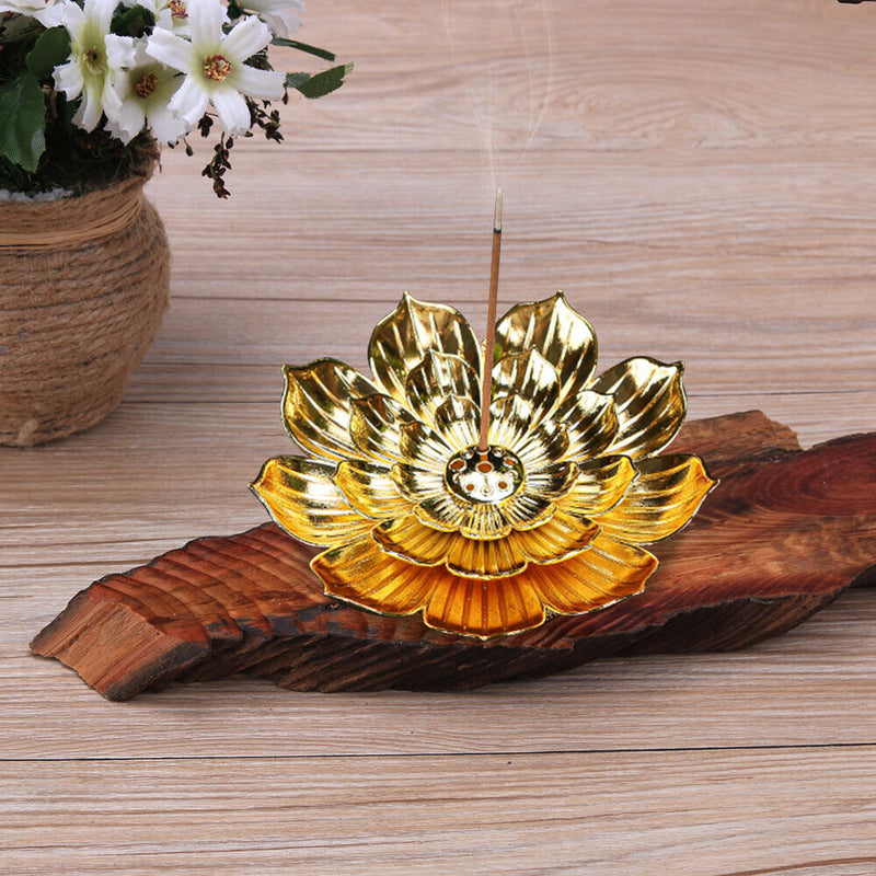 Sandalwood Incense Stick Lotus Censer Buddha Yoga Nasturtium Line Holder Plate