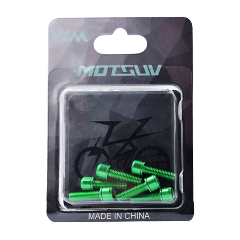 6pcs Mountain Bike Stem Bolts Titanium M5x18mm Allen Head Stem Screws w/ Wa