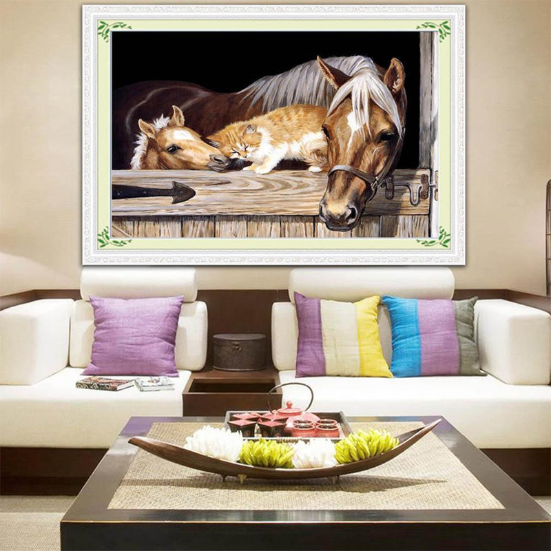 5D Horse Diamond Embroidery Painting Rhinestone Cross Stitch Home Decor