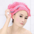 Microfiber Hair Turban Quickly Dry Hair Hat Wrapped Towel Bath Pink