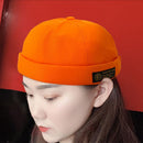 Fashion Hip Hop Docker Pumpkin Cap Unisex Brimless Beanie Skullcap (Orange)