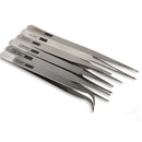 UN3F 6pcs Industrial Anti-Static Tweezers Maintenance Tool Kit TS10-15