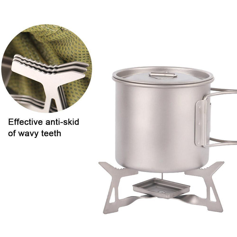 Ultralight Folding Portable Titanium Alcohol Stove Cooker Outdoor 2Q6W X0A3