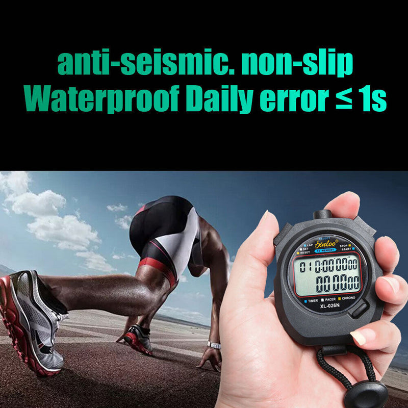 Waterproof Stopwatch Timer Portable Outdoor Sports Running Training Chronograph