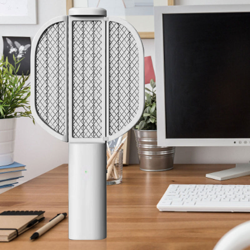 Electric Fly Swatter Insulation Protection Net & Foldable (White Grey) Newly