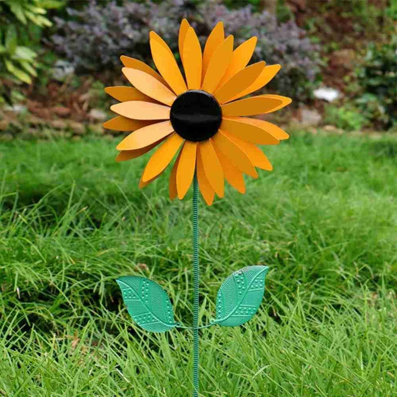 With Stake Standing Lawn Flower Wind turn Windmill Sunflower Wind Spinner