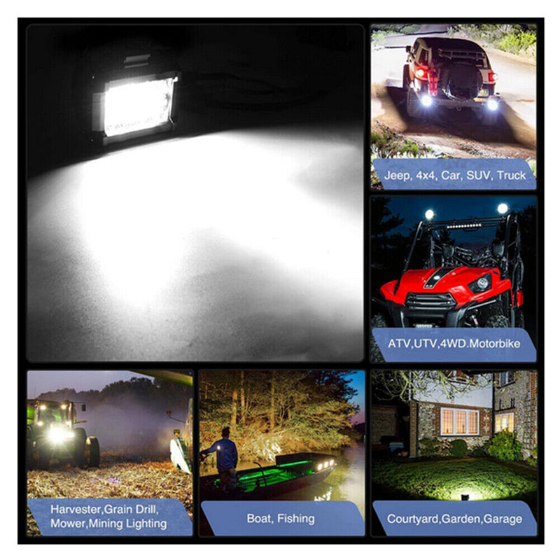 2pcs 12V 24V LED Bar 4 Inch 60W 20LED Spot Flood Combo LED Work Light Lamp Newly