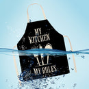 Cutlery Print Kitchen Linen Apron Sleeveless Waterproof Household Cleaning Bibs
