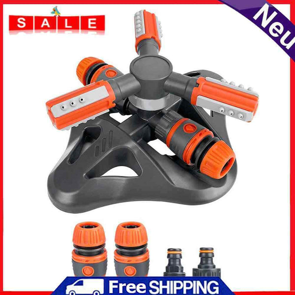 ABS Garden Sprinklers 3 Arms Nozzles Watering Grass Lawn Rotary Irrigation Tool