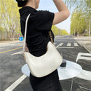 Women Solid Color Chain Underarm Bag Casual Ladies PU Leather Hobos Handbags
