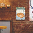 Sleeping Cat Retro Metal Plate Tin Sign Plaque Poster for Bar Club Cafe (1)