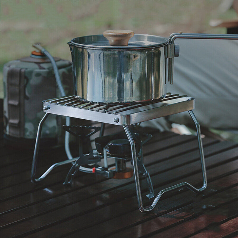 Folding Backpacking Camping Stove Oven BBQ Grill Rack Stand Barbecue Accessories