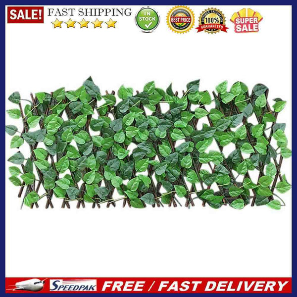 Faux Green Leaf Ivy Rectangle Fence Hanging Plants for Outdoor Garden Yards