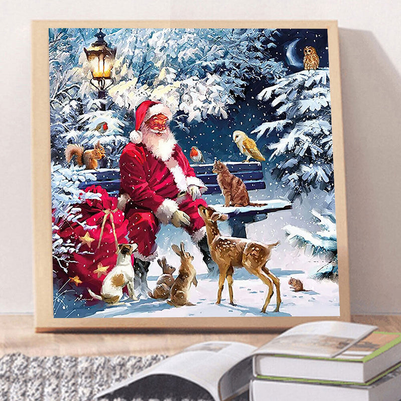 DIY Diamond Painting Kits Full Round Drill Santa and Animal Home Decoration
