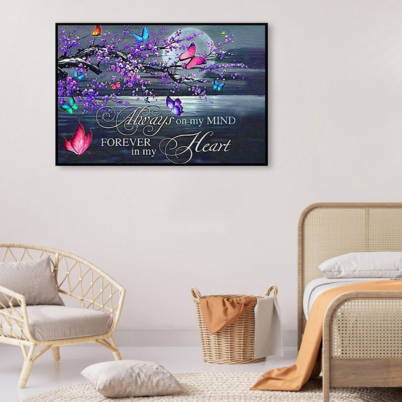 Butterfly Words Oil Paint By Numbers Kits Canvas Picture Wall Art DIY Craft G